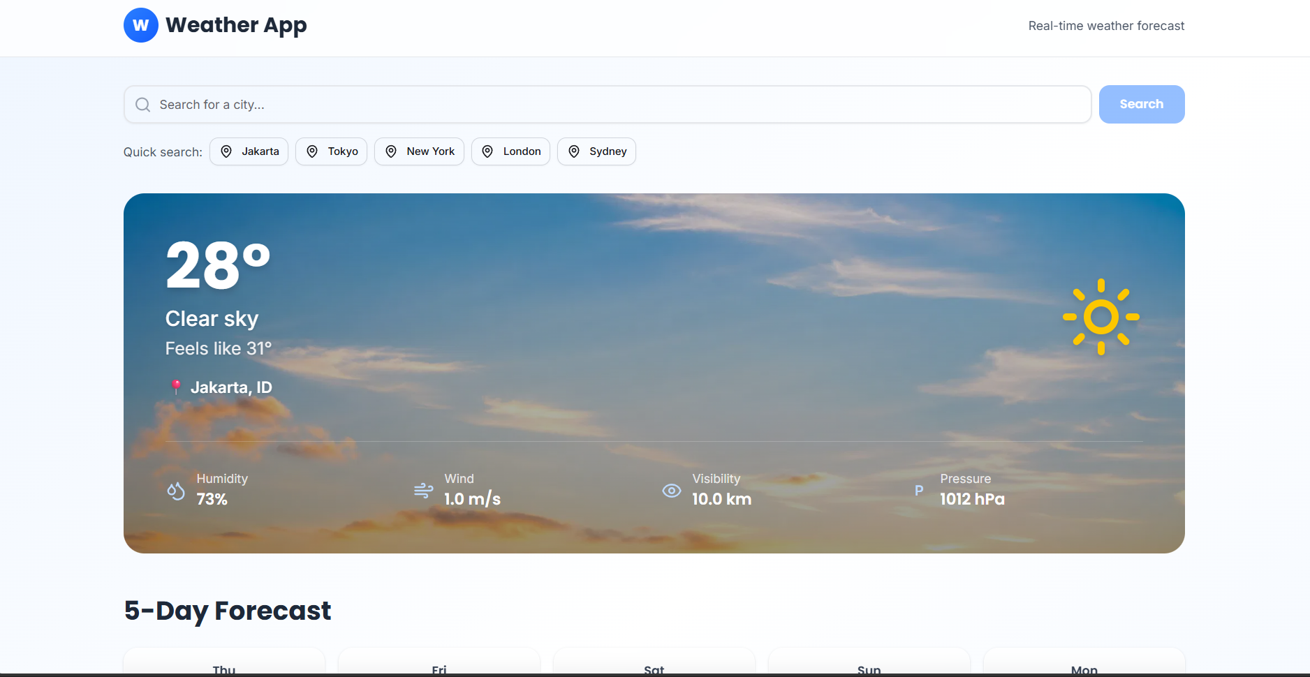 Real-time Weather App